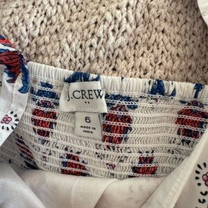 J.Crew White Skirt with Red and Blue Floral Design